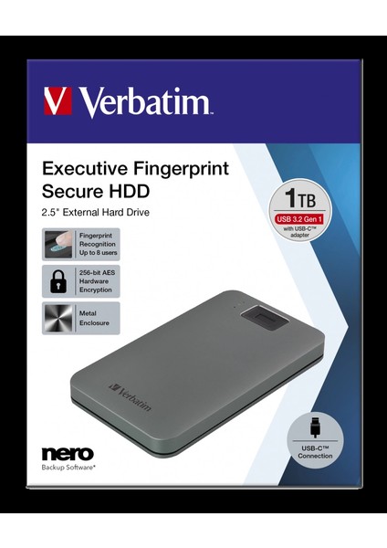 Verbatım 53652 V Exe Fp HDD USB 3.2g1/usb-C 1tb Gr. fırsatları