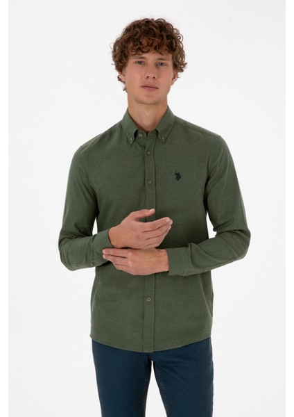 Erkek Haki Gömlek Basic 50316721-VR027