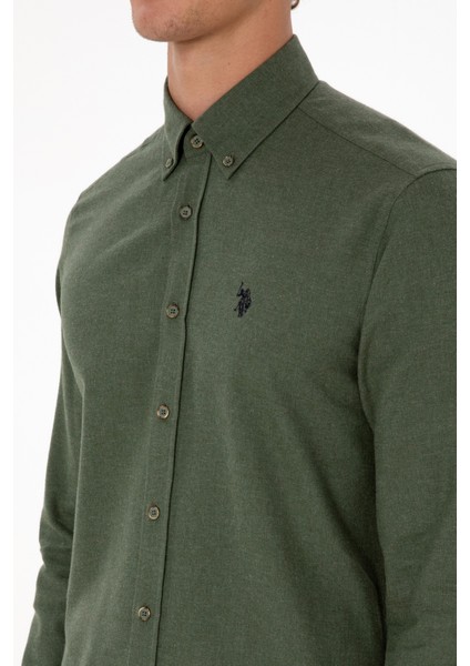 Erkek Haki Gömlek Basic 50316721-VR027