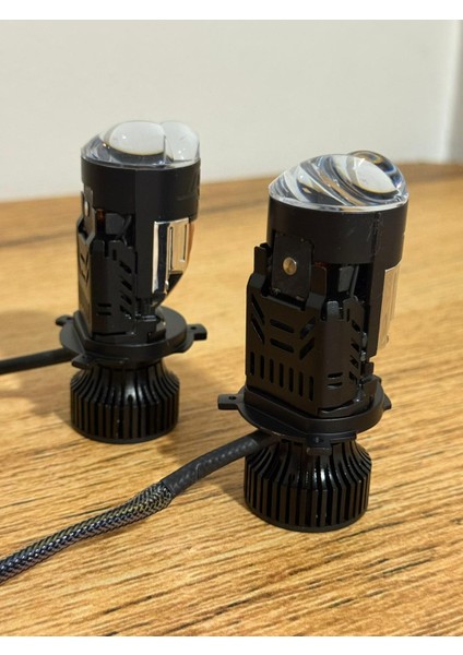 H4 Mercekli LED Zenon Pragon 60W Güç 23.000LÜMEN LED Zenon Şimşek Etkili 12-24V Uzun Ömürlü Güçlü Çizgisel Odak indirimleri