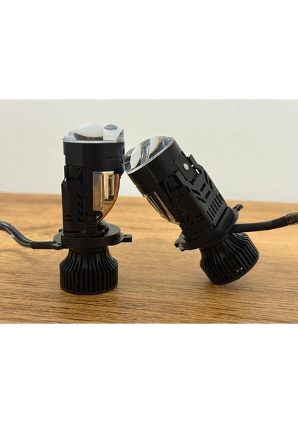 H4 Mercekli LED Zenon Pragon 60W Güç 23.000LÜMEN LED Zenon Şimşek Etkili 12-24V Uzun Ömürlü Güçlü Çizgisel Odak