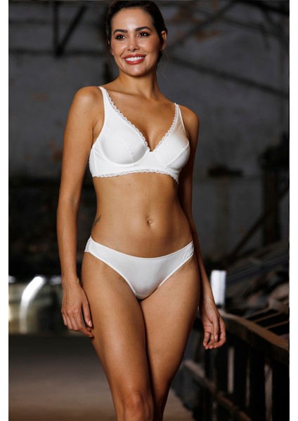 Giorgia Mini Slip,brezilyan Kadın Dantelli Ekru Külot