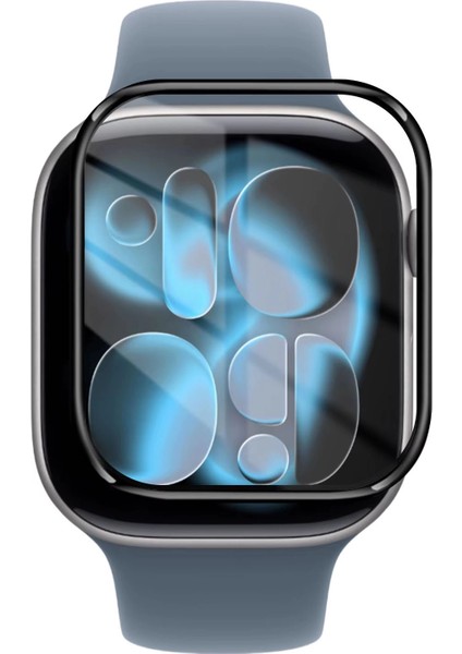 Apple Watch 11 42MM ile Uyumlu Çerçeveli Tam Kaplayan 3D Pet Ekran Koruyucu Film - FC016