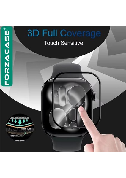 Apple Watch 11 42MM ile Uyumlu Çerçeveli Tam Kaplayan 3D Pet Ekran Koruyucu Film - FC016 fırsatları