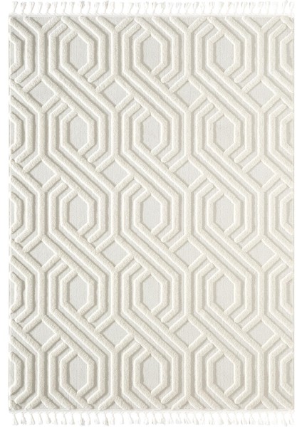 Loop LP024W Gri Halı Dekoratif Sisal Yumuşak Bukleli Tozsuz Salon Halısı Yatak Odası Iskandinav