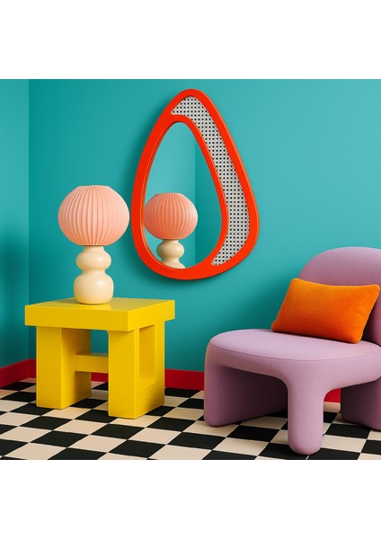 Rattan Desenli Modern Dekoratif Duvar Aynası fırsatları