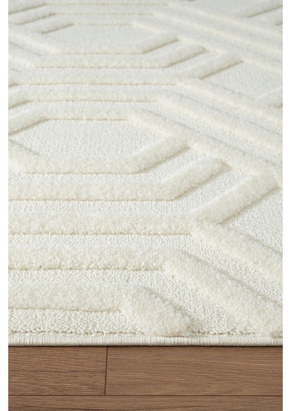 Loop LP024W Gri Halı Dekoratif Sisal Yumuşak Bukleli Tozsuz Salon Halısı Yatak Odası Iskandinav