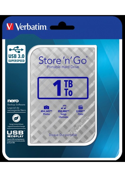 Verbatım 53197 - 1tb USB 3.0 Sılver Portable Hard fırsatları