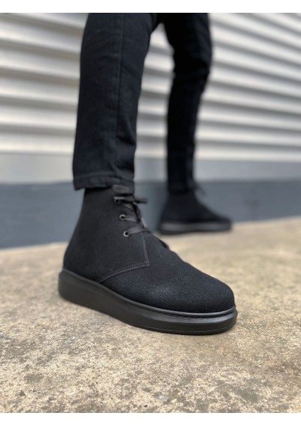 STABLE Bağcıklı Ortopedik Taban Süet Erkek Spor Bot SST - Siyah