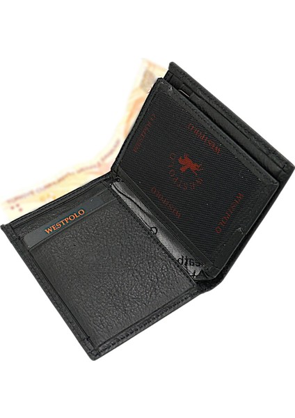 Hakiki Deri Kağıt Para ve Kart Bölmeli Erkek Cüzdanı - Siyah modelleri