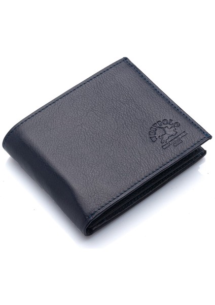 Hakiki Deri Kağıt Para, Bozuk Para ve Bol Kart Bölmeli Erkek Cüzdanı - Lacivert fiyatları