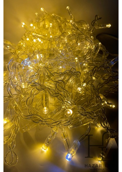 2.5 Metre Saçak LED Gün Işığı Beyaz Flaşlı 152 Ledli 24 Saçaklı Eklenebilir IP65 Dış Mekan Şeffaf Kablolu Dekoratif LED Işık Yılbaşı Süsü
