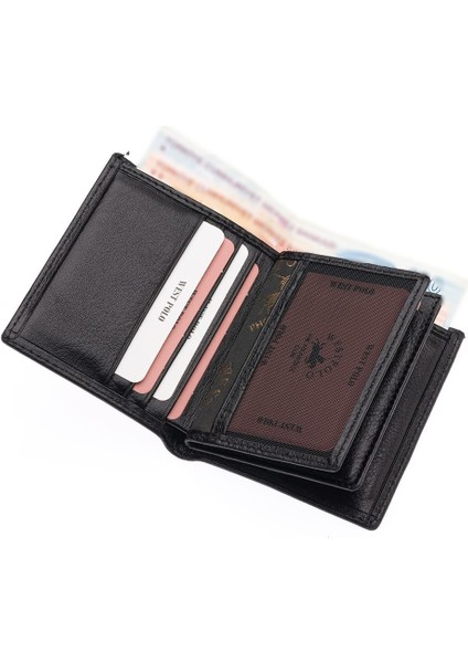 Hakiki Deri Kağıt Para ve Bol Kart Bölmeli Erkek Cüzdanı - Siyah modelleri