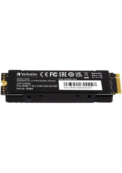 Verbatım 49368 - 2tb VI7000G M.2 Nvme Pcıe Gen 4 SSD (Okuma 7400MB/SN. - Yazma 6700MB/SN.) modelleri