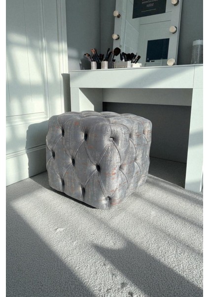 Küp Puf - BEST İthal Kadife Babyface Kumaş Varak Baskı - Modern Ve Şık Oturma Dekoratif Puf&Bench fiyatları