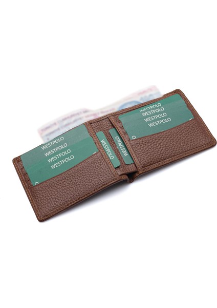 Hakiki Deri Kağıt Para ve Kart Bölmeli Unisex Cüzdan - Taba modelleri
