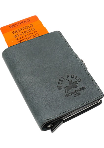 Hakiki Eskitme Deri Bozuk Para Bölmeli ve Mekanizmalı Unisex Cüzdan - Siyah fiyatları