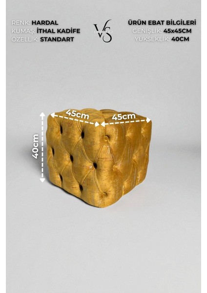 Küp Puf - BEST İthal Kadife Babyface Kumaş Varak Baskı - Modern Ve Şık Oturma Dekoratif Puf&Bench fırsatları