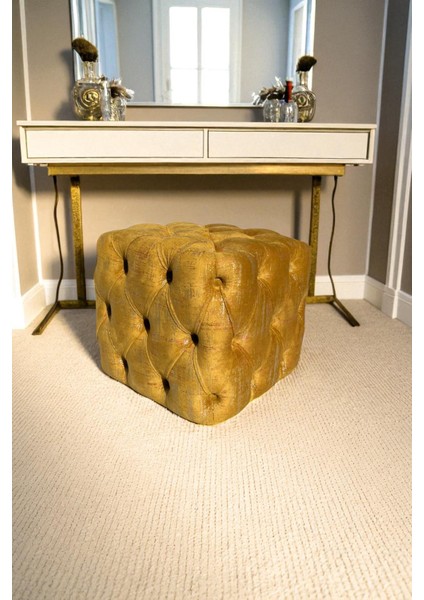 Küp Puf - BEST İthal Kadife Babyface Kumaş Varak Baskı - Modern Ve Şık Oturma Dekoratif Puf&Bench fiyatları