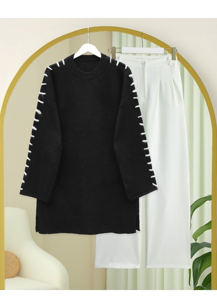 Kolları Ipli Çizgili Yumoş Triko Tunik fiyatları