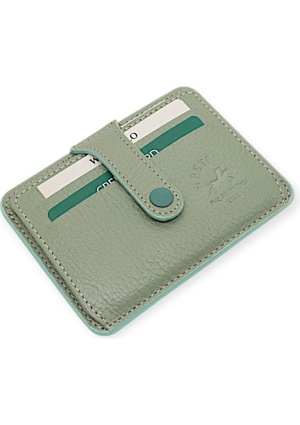 Carpi Çok Bölmeli Unisex Hakiki Flötr Deri Kartlık - Mint Yeşili fiyatları