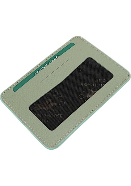 Carpi Çok Bölmeli Unisex Hakiki Flötr Deri Kartlık - Mint Yeşili fırsatları