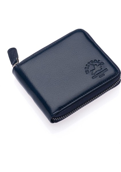 Unisex Kağıt Para ve Bol Kart Bölmeli Hakiki Deri Cüzdan Kartlık - Lacivert fiyatları