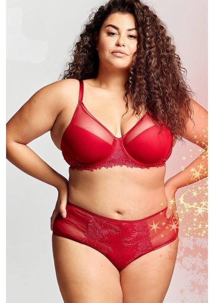 Gaspara Control Slip, Kadın Güpürlü Tül Şarap Renkli Yüksek Bel Külot fırsatları