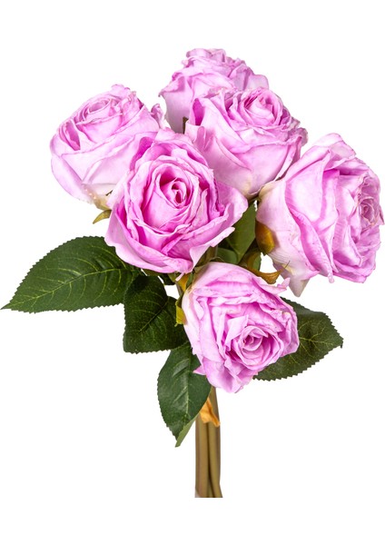Yapay Gül Demet 6 Çiçekli Mor 32 Cm.