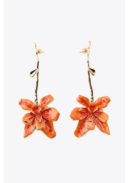 Çiçek Küpe - Turuncu