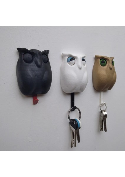 Sihirli Göz Kırpan Baykuş Anahtar Askısı - Duvar Tipi Dekoratif Kanca ve Anahtarlık Tutucu fiyatları