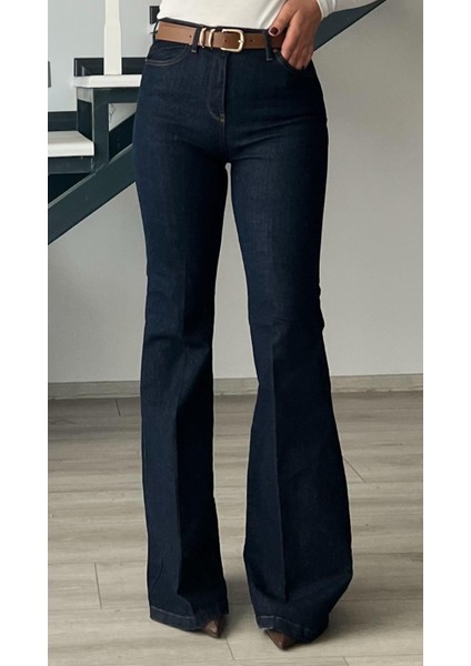 Lacivert Likralı Ispanyol Paça Jean fiyatları