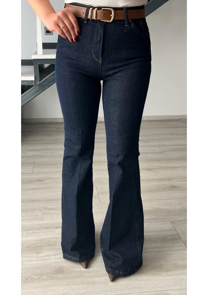 Lacivert Likralı Ispanyol Paça Jean indirimleri