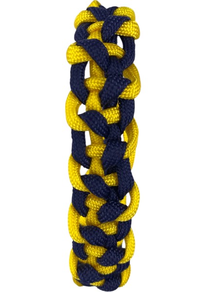 Sarı Lacivert Geniş Geçişli Model Paracord Bileklik