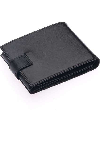 Hakiki Deri Kağıt Para, Bozuk Para ve Bol Kart Bölmeli ve Patlı Erkek Cüzdanı - Siyah indirimleri