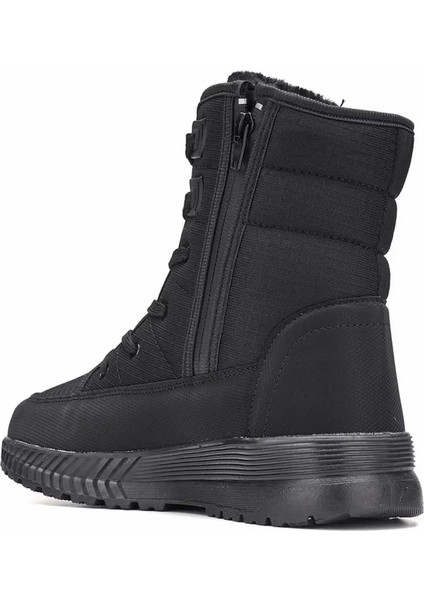 Kadın Kışlık Suya Dayanıklı Fermuarlı Bağcıklı Bot - Siyah - 37 fırsatları