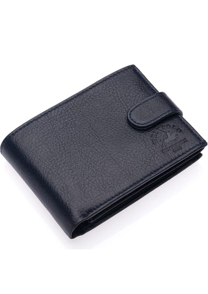 Kağıt Para, Bozuk Para ve Bol Kart Bölmeli Patlı Hakiki Deri Erkek Cüzdanı - Lacivert fiyatları