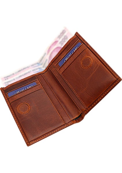 Hakiki Eskitme Deri Kağıt Para ve Bol Kart Bölmeli Unisex Cüzdan -Tiguan Taba modelleri