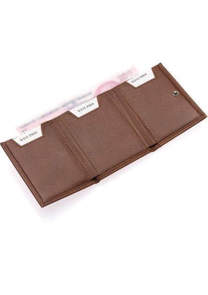 Hakiki Deri Kağıt Para ve Kart Bölmeli Unisex Cüzdan - Taba modelleri