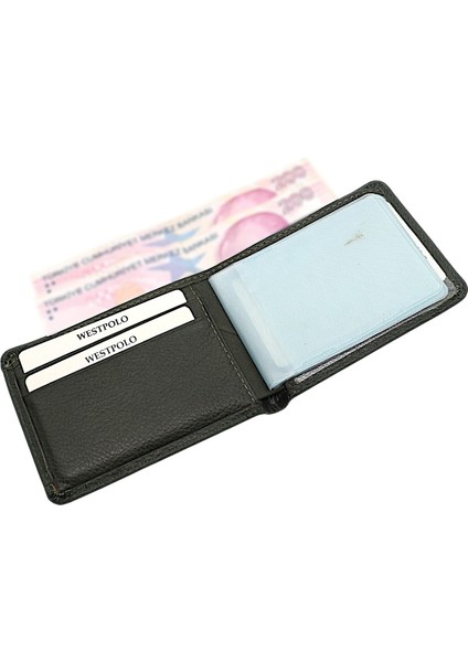 Hakiki Deri Kağıt Para ve Bol Şeffaf Kart Bölmeli Unisex Kartlık - Haki modelleri