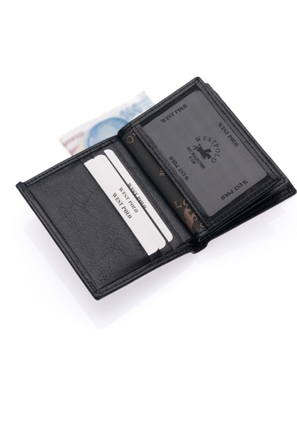 Hakiki Deri Kağıt Para, Bozuk Para ve Bol Kart Bölemli Erkek Cüzdan - Siyah fırsatları