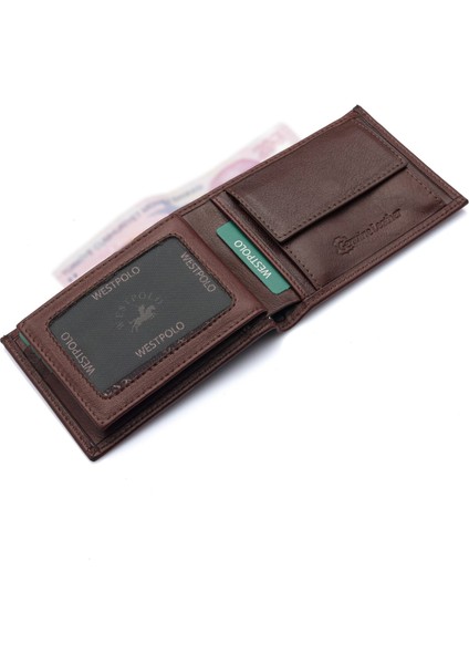 Hakiki Deri Bozuk Para ve Bol Kart Bölmeli Ekstra Kartlıklı Erkek Cüzdanı - Kahverengi fırsatları