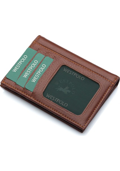 Hakiki Deri Kağıt Para ve Bol Kart Bölmeli Unisex Cüzdan - Taba fırsatları