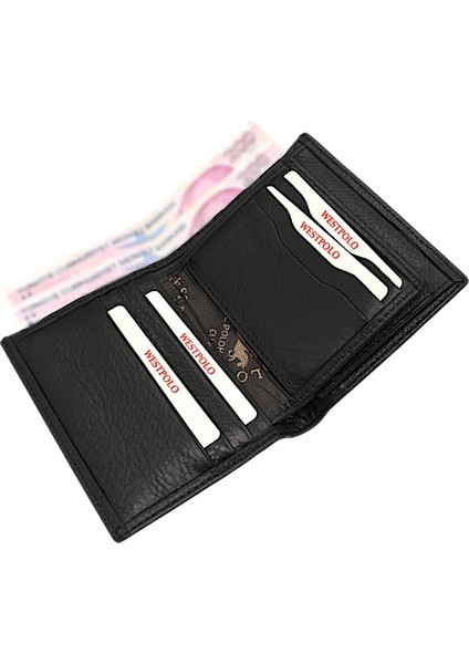 Hakiki Deri Çıkartılabilir Kartlıklı ve Kağıt Para Bölmeli Kartlıklı Erkek Cüzdanı - Siyah modelleri