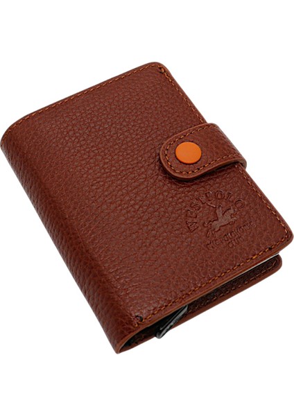 Hakiki Deri Mekanizmalı Bol Kart Bölmeli Patlı Unisex Cüzdan - Taba fiyatları