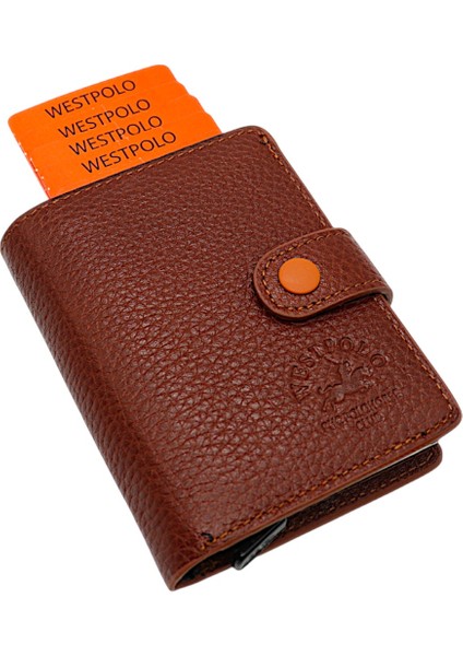Hakiki Deri Mekanizmalı Bol Kart Bölmeli Patlı Unisex Cüzdan - Taba modelleri