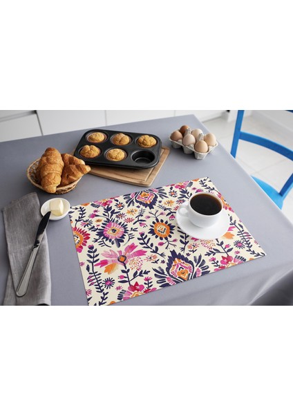 Dikdörtgen Renkli Polyester Sofra Altlığı