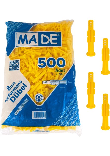 8mm Roket Dübel 500LÜ Paket