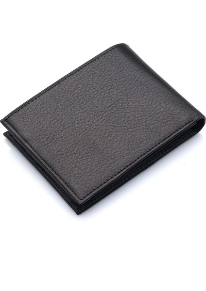 Hakiki Deri Kağıt Para ve Bol Kart Bölmeli Erkek Cüzdanı - Siyah indirimleri