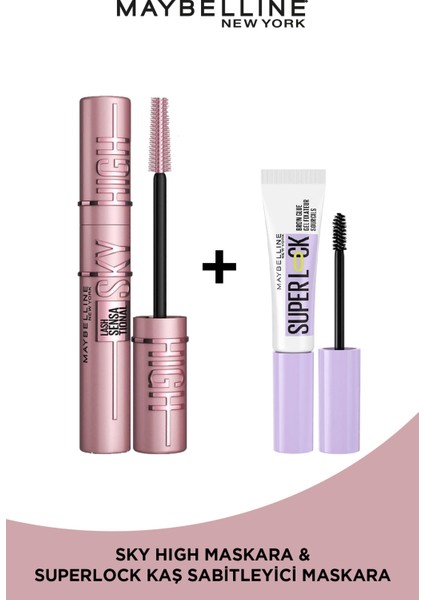 Lash Sensational Sky High Maskara + Super Lock Brow Glue Kaş Sabitleyici Maskara